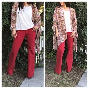 Wide leg Red Jeans